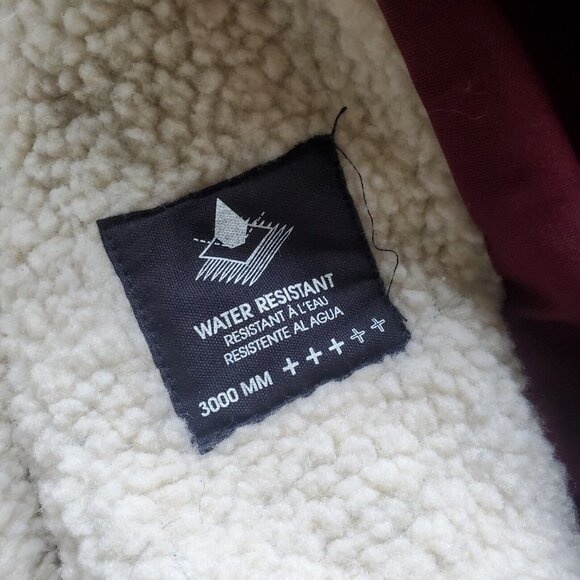 Volcom Winter Women's XS Sherpa Lined Coat Jacket Water Resistant Cranberry Red - Picture 8 of 8